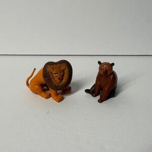 Eric Carle 1 2 3 to the Zoo Lion & Brown Bear PVC Miniature Animal Figures Set